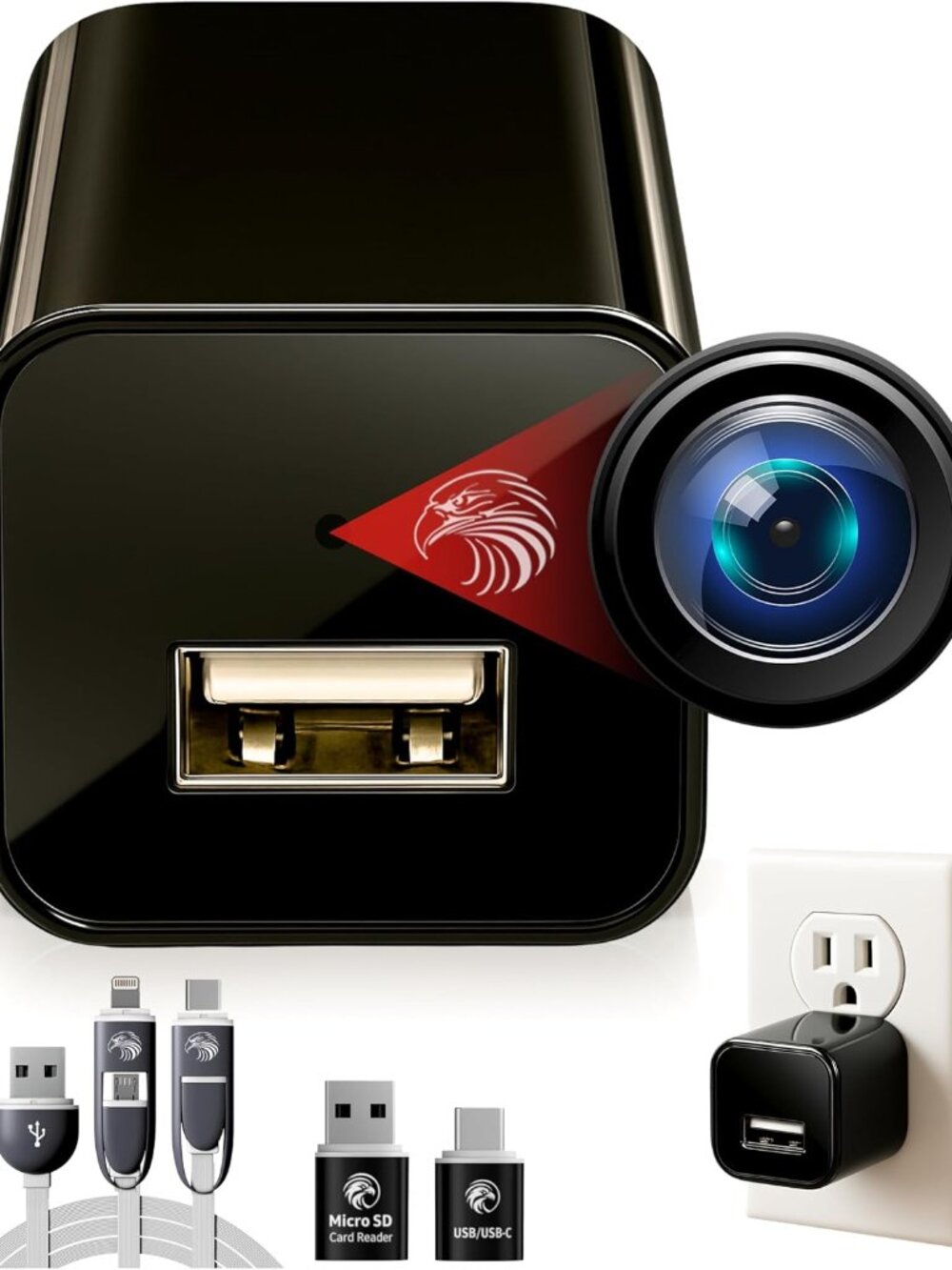 Premium Plug-in Dome Cam 1080p Full HD Always-On Motion Detection No WiFi Needed